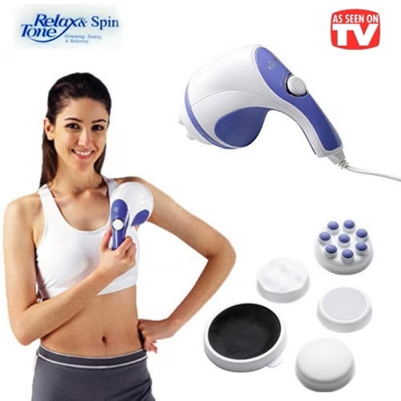 Антицелулитен масажор Relax Spin Tone с приставки – подходящ за масаж на бедра, корем, ръце и ханш